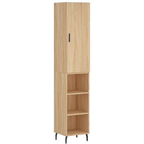  Visoka komoda hrasta sonome 34,5x34x180cm od konstruiranog drva Slike