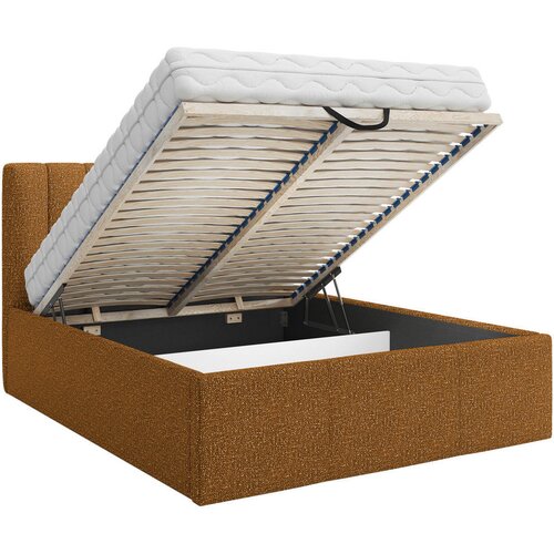 Boxxx OBLAZINJENA POSTELJA 160 cm x 200 cm , tekstil opečnato rjava Slike