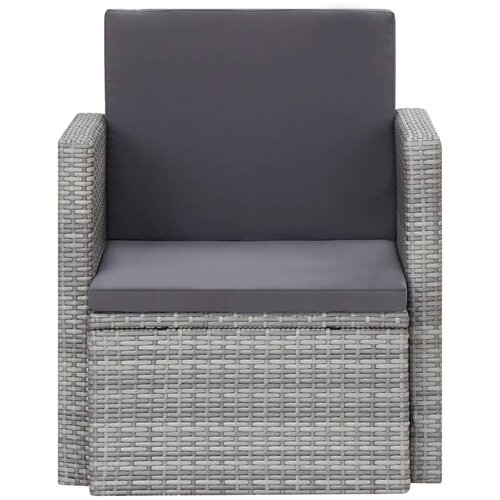 Maison Chic Vrtni Stoli - Stol za vrt z blazinami poli ratan sive barve JS762, (21877223) Slike