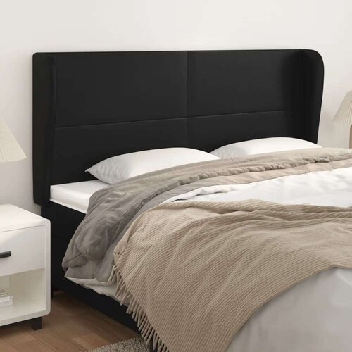  Uzglavlje s u&amp;scaron;ima crni 163x23x118/128 cm od umjetne kože Slike