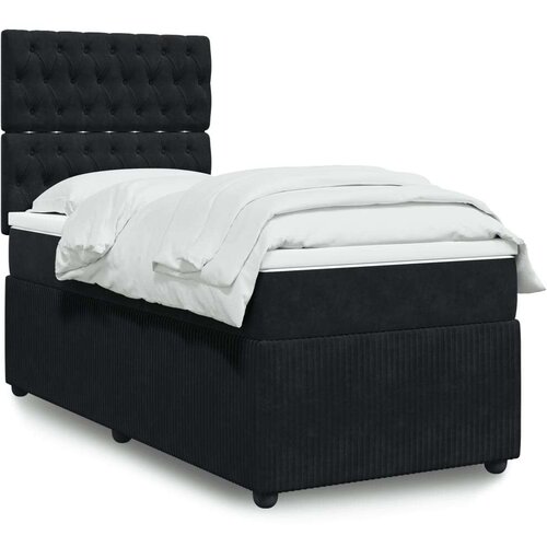 Box spring krevet s madracem crni 90x190 cm baršunasti Cijene