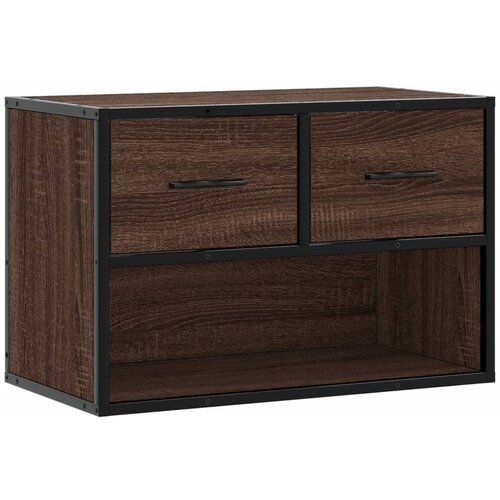  TV ormarić boja hrasta 60x31x39,5 cm konstruirano drvo i metal Smeđa Slike