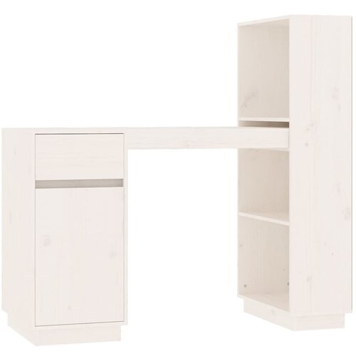 Maison Chic Pisalna miza - pisarniška miza - Računalniška miza bela 110x53x117 cm trdna borovina, (21785145) Cene