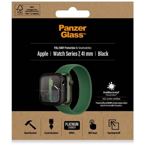 PanzerGlass panz. ov+st. apple watch 7 41 mm ab black, (694406) Cene