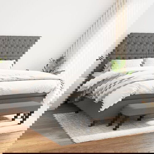 The Living Store Box spring postelja z vzmetnico temno siva 140x200 cm blago - Box Spring Postelja, (21521249) Slike