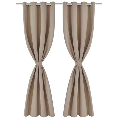  2 zavjese s metalnim ringovima 135 x 245 bež Slike