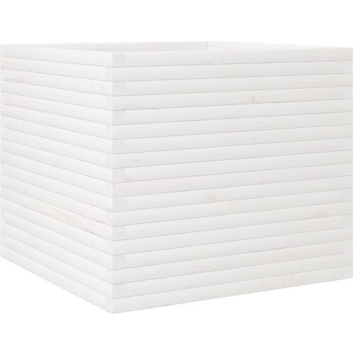  Vrtna sadilica bijela 80x80x68,5 cm od masivne borovine Slike