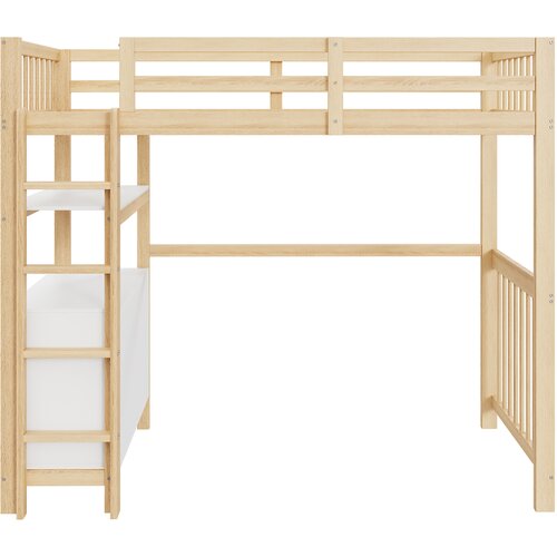 Lumor Postelja z mezzanine 90x200 cm iz masivnega lesa - Z 6 predali in zaščito proti padcu - Naravna, (22155970) Cene