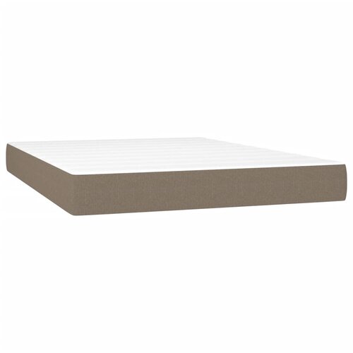  Krevet s oprugama i madracem smeđesivi 140 x 190 cm od tkanine Slike