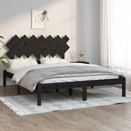  Okvir za krevet crni 140x190 cm od masivnog drva Cijene