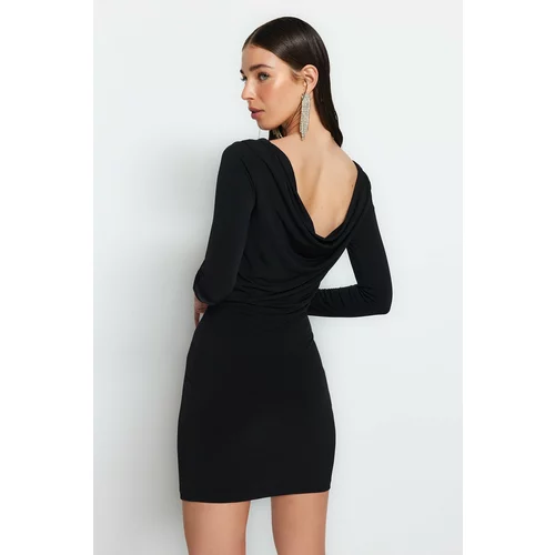 Trendyol Black Evening Dress that can be worn with both sides.