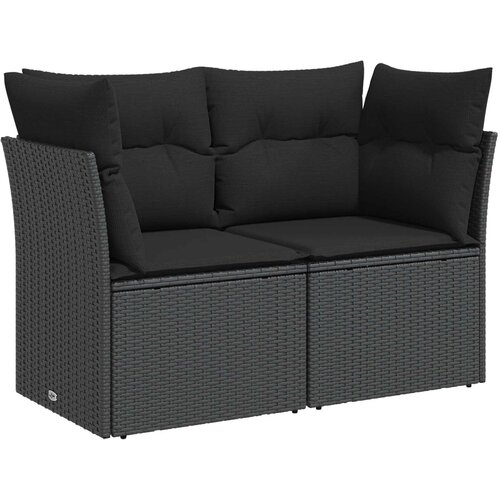  Set sofe 8 kom. Crna Poli Rattan i čelik Slike