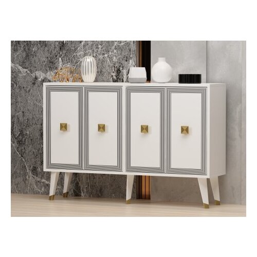 Woody Fashion ansel - white, gold whitegold console Cene