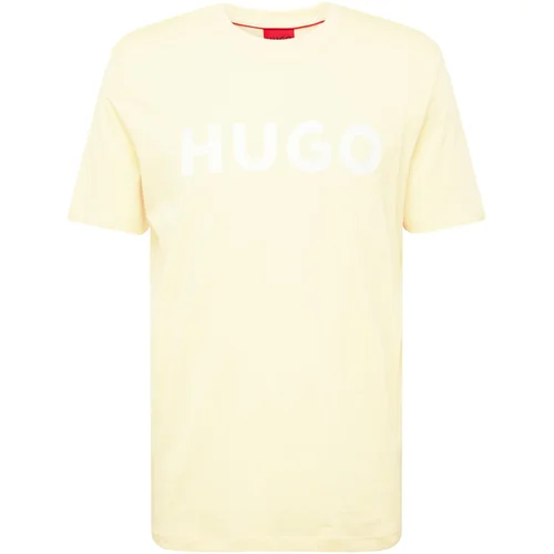 HUGO Red Majica 'Dulivio' pastelno rumena / bela