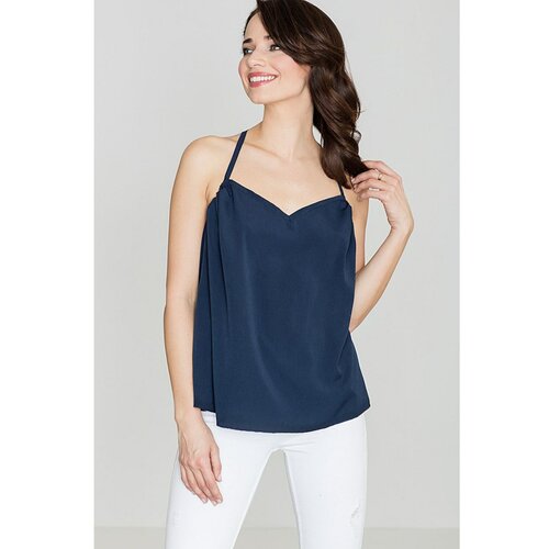 Lenitif Ženska bluza K392 Mornarsko plava | bijela | smeđa Slike