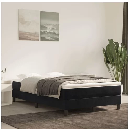  Box spring postelja z vzmetnico črna 120x200 cm žamet