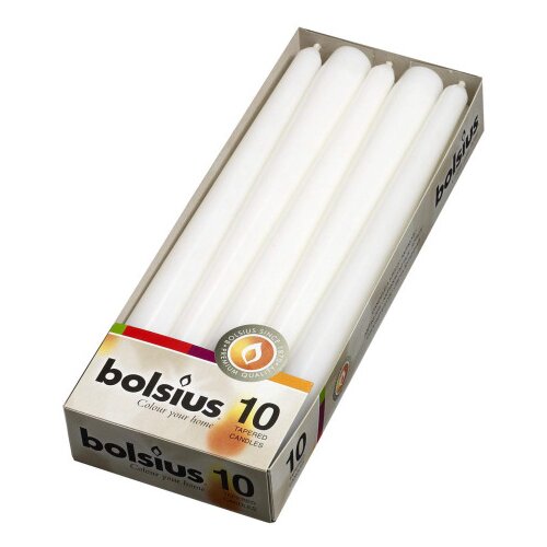 Bolsius Svijeća duga 24,5cm bijela 10/1 WHI Slike
