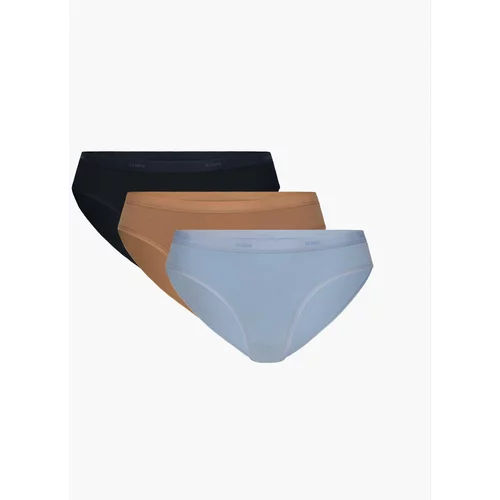 Atlantic Women's Panties Sport 3Pack - Dark Beige/Dark Blue/Pastel Blue