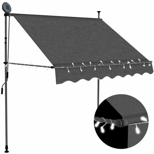 Tenda na ručno uvlačenje s LED svjetlima 100 cm antracit Cijene