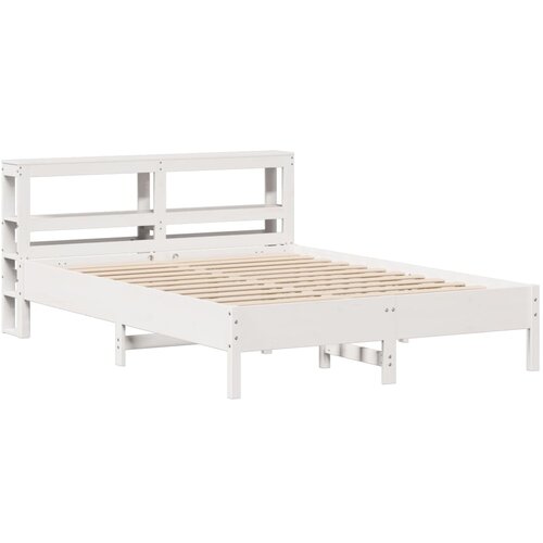 VidaXL Okvir kreveta bez madraca bijeli 150x200 cm od masivne borovine Slike
