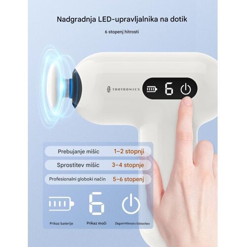 Taotronics Mini pi&amp;scaron;tolj za masažu bijeli Slike