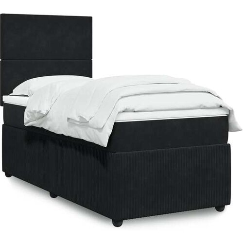 vidaXL Box spring postelja z vzmetnico črna 80x200 cm žamet Cene