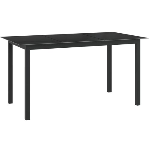 vidaXL vrtna miza črna 150x90x74 cm aluminij in steklo Cene
