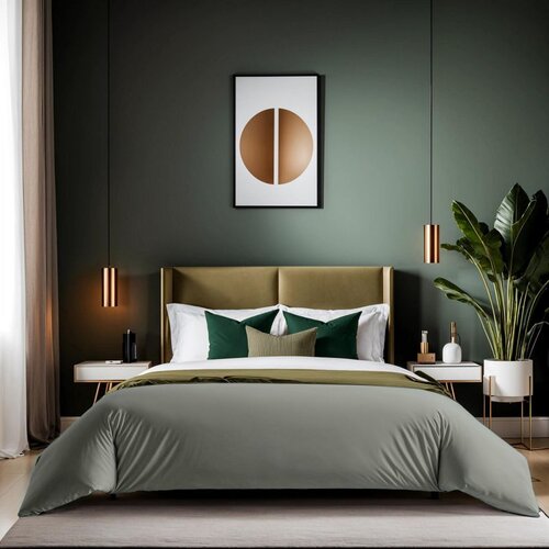  tonne verte - 52 dark grey ranforce double quilt cover (fr) (it) (de) Cene