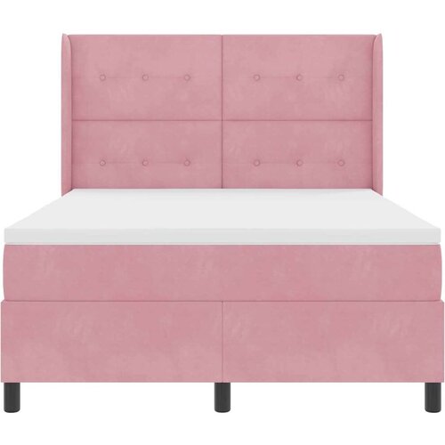 VidaXL Box spring krevet s madracem Ružičasta 140 x 190 cm Bar&amp;scaron;un Slike
