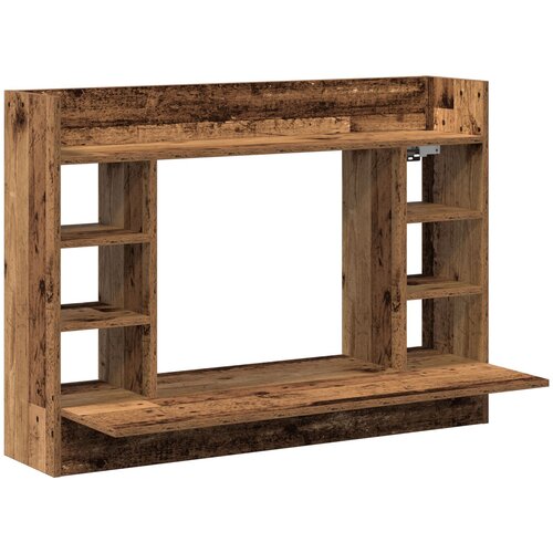 VidaXL Stenska miza Staro les 105x48x75 cm Iverna plo&amp;scaron;ča Slike
