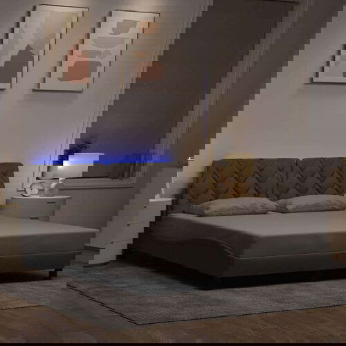  Okvir kreveta s LED-om bez madraca Taupe 160x200 cm tkanina Cene