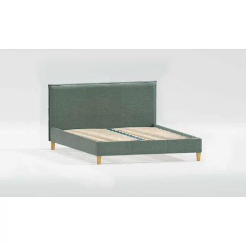 Ropez Zelena oblazinjena postelja z letvenim dnom 90x200 cm Tina –