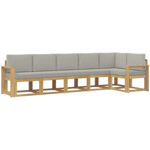  Set vanjskih sofa 6 kom. Bijela i svjetlosiva Smeđa 310 x 132,5 x 73 cm Slike