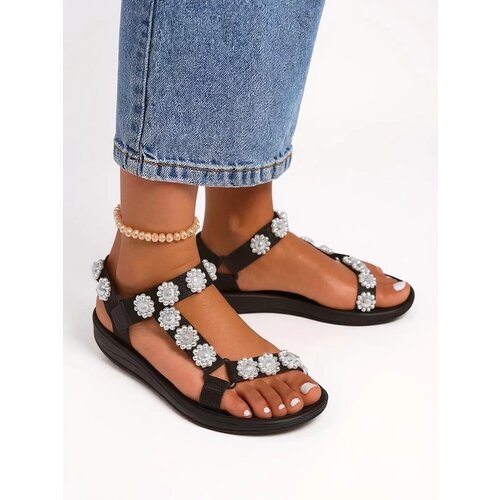 Resti Perseida women's black platform sandals with pearls Cijene