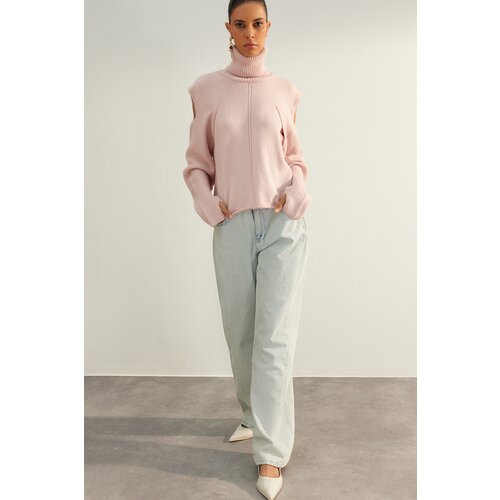 Trendyol Limited Edition Pink Sleeve Detailed Knitwear Sweater Slike