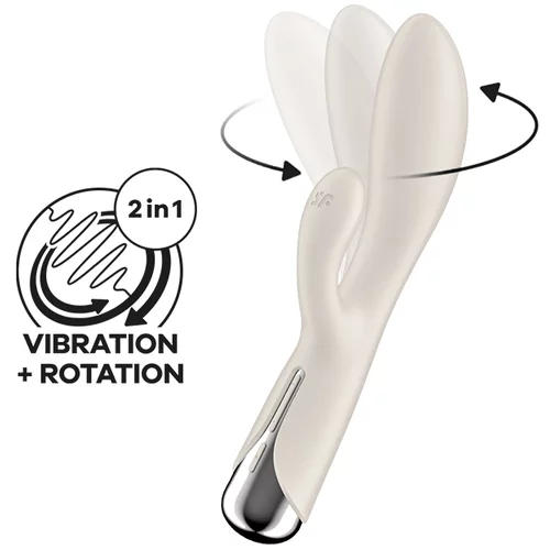 Satisfyer Vibes Spinning Rabbit 1 - vibrator s rotirajućom klitorisnom rukom (bež)