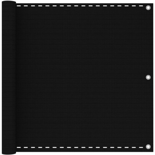 VidaXL Balkonski zastor crni 90 x 600 cm HDPE - Crna 90 x 600 cm Slike