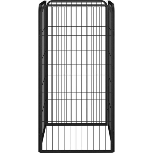  Ograda za pse sa 4 panela crna 50 x 100 cm čelik obložen prahom Slike