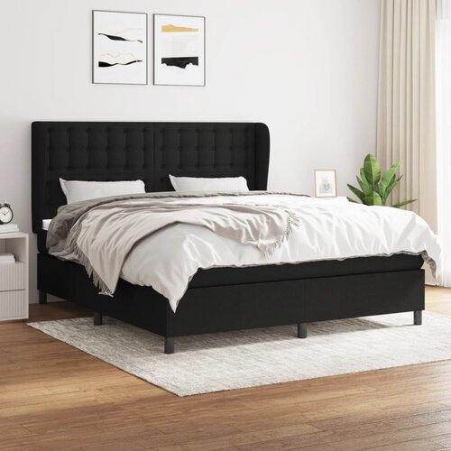The Living Store Box spring postelja z vzmetnico črna 180x200 cm blago - Box Spring Postelja, (21512025) Cene