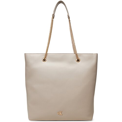 Calvin Klein Ročna torba Minimal Monogram Chain Tote LV04F3204G Bež Slike