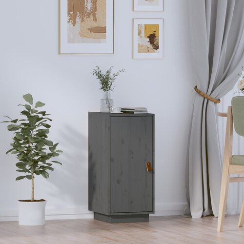 vidaXL Komoda siva 34x40x75 cm trdna borovina Cene