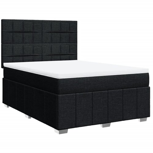 Maison Chic Box spring posteljni - Vzmetna postelja z vzmetnico črn 140x190 cm blago SL18083, (21885005) Cene