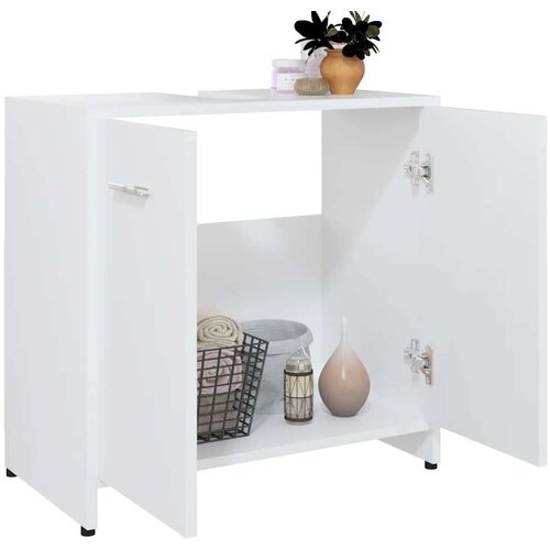 VidaXL Kopalni&amp;scaron;ka omarica bela 60x33x61 cm iverna plo&amp;scaron;ča Slike