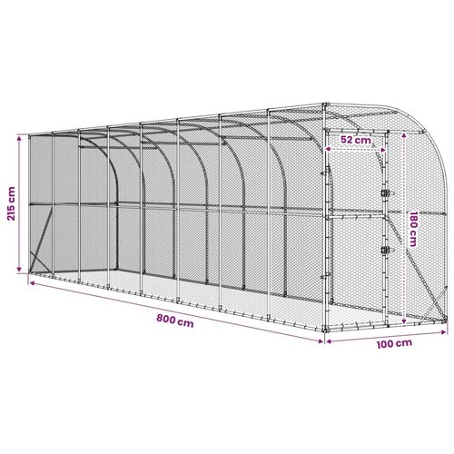  Kavez za piletinu uz zid Srebrna 600 x 150 x 215 cm - 1000 x 200 x 215 cm Bez krova Cijene
