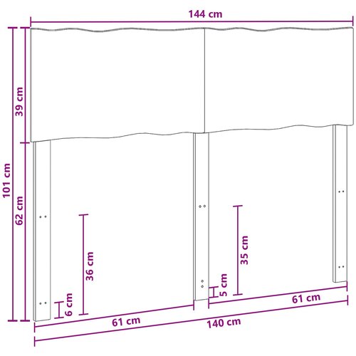  Uzglavlje s prirodnim rubom ROSTOCK Tamno smeđa 140 cm Slike