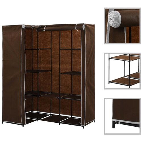 Furnova Kotna garderobna omara 130x87x169 cm rjava, (21930298) Cene