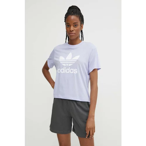 Adidas Kratka majica ženska, vijolična barva, IN8439