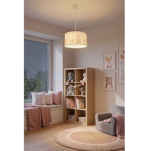  Brilagi - LED dečiji luster na sajli BOBO 1xE27/10W/230V, prečnik 35 cm, beli/sa životinjskim motivima Slike