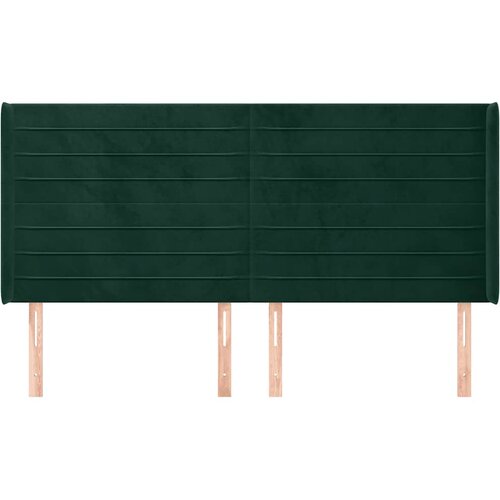  Uzglavlje s u&amp;scaron;ima tamnozeleno 203x16x118/128 cm bar&amp;scaron;unasto Slike
