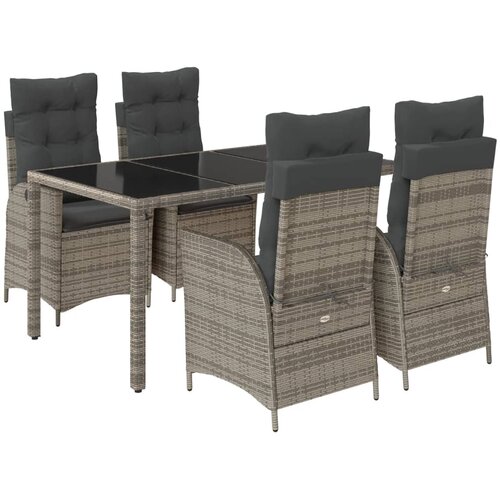  5-dijelni vrtni blagovaonski set sivi od poliratana Siva 150 cm table length Slike